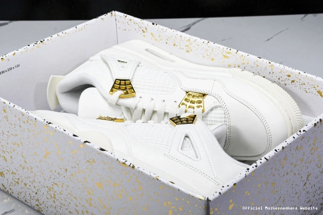 Official Maikesneakers Gold Metallic AQ9129-170 4 Jordan Retro 0725